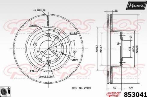 Maxtech 853041.0060 - Гальмівний диск avtolavka.club