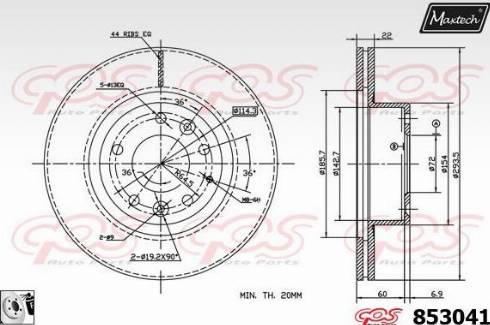 Maxtech 853041.0080 - Гальмівний диск avtolavka.club