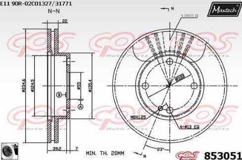 Maxtech 853051.0060 - Гальмівний диск avtolavka.club