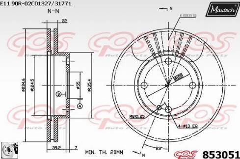 Maxtech 853051.0080 - Гальмівний диск avtolavka.club