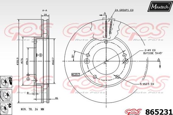 Maxtech 873020 - Гальмівний диск avtolavka.club