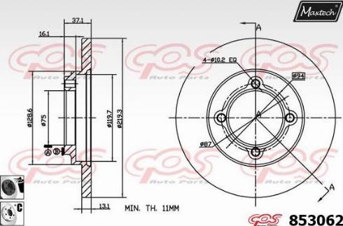 Maxtech 853062.6060 - Гальмівний диск avtolavka.club