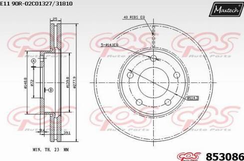 Maxtech 853086.0000 - Гальмівний диск avtolavka.club