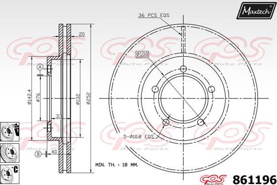 Maxtech 853080 - Гальмівний диск avtolavka.club