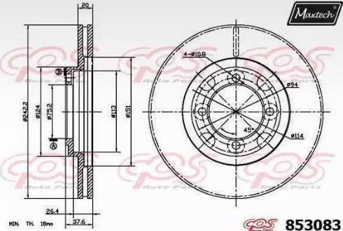 Maxtech 853083.6880 - Гальмівний диск avtolavka.club