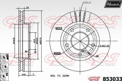 Maxtech 853033.6880 - Гальмівний диск avtolavka.club