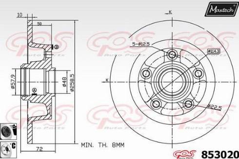 Maxtech 853020.6060 - Гальмівний диск avtolavka.club