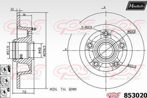 Maxtech 853020.6880 - Гальмівний диск avtolavka.club