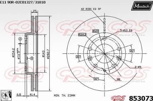 Maxtech 853073.0080 - Гальмівний диск avtolavka.club