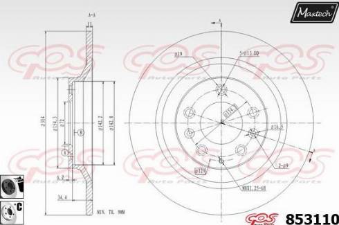 Maxtech 853110.6060 - Гальмівний диск avtolavka.club