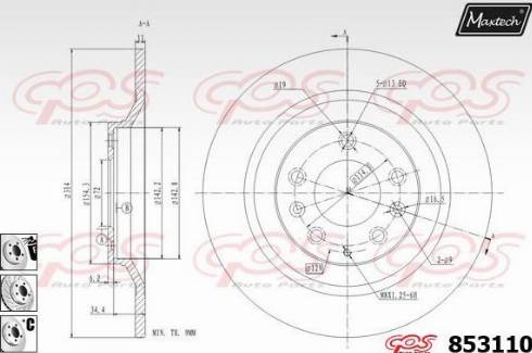 Maxtech 853110.6880 - Гальмівний диск avtolavka.club