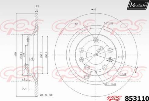 Maxtech 853110.0000 - Гальмівний диск avtolavka.club