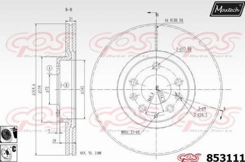 Maxtech 853111.6060 - Гальмівний диск avtolavka.club