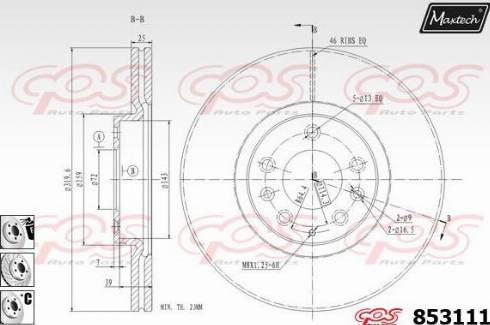 Maxtech 853111.6880 - Гальмівний диск avtolavka.club