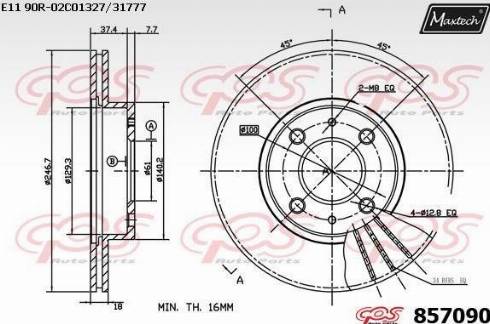 Maxtech 857090.0000 - Гальмівний диск avtolavka.club