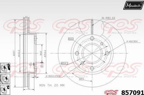 Maxtech 857091.6880 - Гальмівний диск avtolavka.club