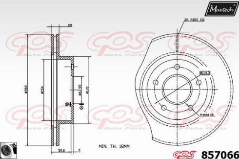 Maxtech 857066.0060 - Гальмівний диск avtolavka.club