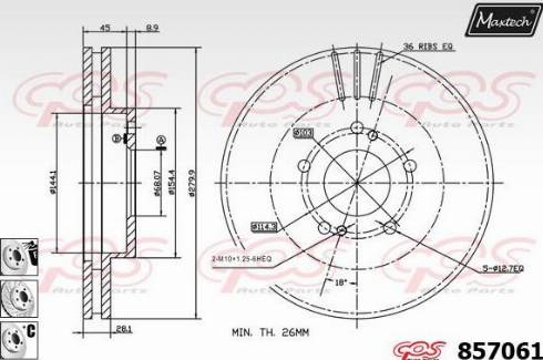 Maxtech 857061.6980 - Гальмівний диск avtolavka.club