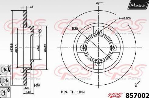 Maxtech 857002.6880 - Гальмівний диск avtolavka.club