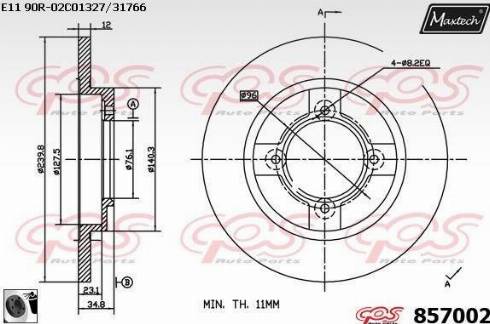 Maxtech 857002.0060 - Гальмівний диск avtolavka.club