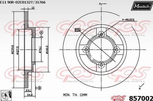 Maxtech 857002.0080 - Гальмівний диск avtolavka.club