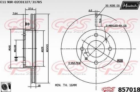 Maxtech 857018.0060 - Гальмівний диск avtolavka.club