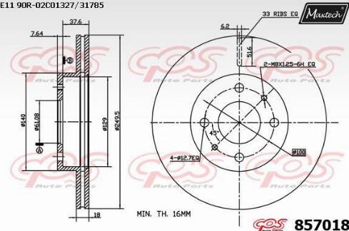 Maxtech 857018.0000 - Гальмівний диск avtolavka.club