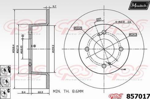 Maxtech 857017.6980 - Гальмівний диск avtolavka.club