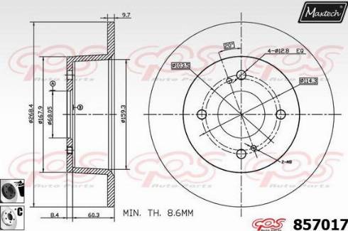 Maxtech 857017.6060 - Гальмівний диск avtolavka.club