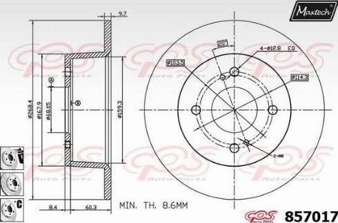 Maxtech 857017.6880 - Гальмівний диск avtolavka.club