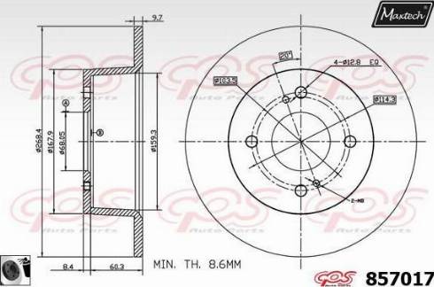 Maxtech 857017.0060 - Гальмівний диск avtolavka.club