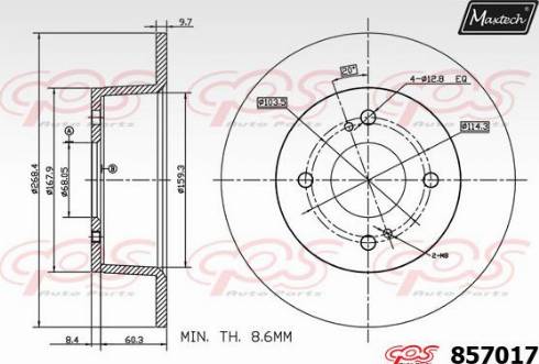 Maxtech 857017.0000 - Гальмівний диск avtolavka.club