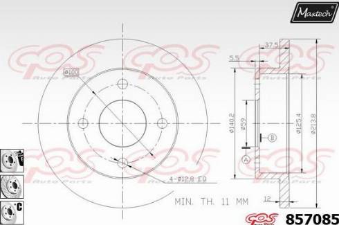 Maxtech 857085.6980 - Гальмівний диск avtolavka.club