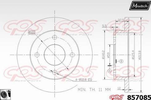 Maxtech 857085.0060 - Гальмівний диск avtolavka.club