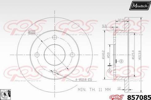 Maxtech 857085.0080 - Гальмівний диск avtolavka.club