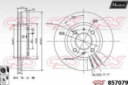 Maxtech 857079.6060 - Гальмівний диск avtolavka.club