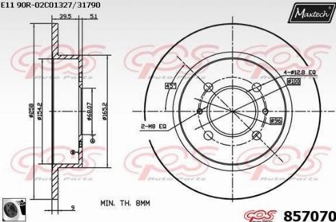 Maxtech 857070.0060 - Гальмівний диск avtolavka.club