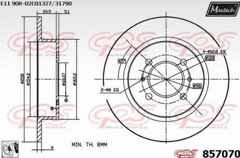 Maxtech 857070.0080 - Гальмівний диск avtolavka.club