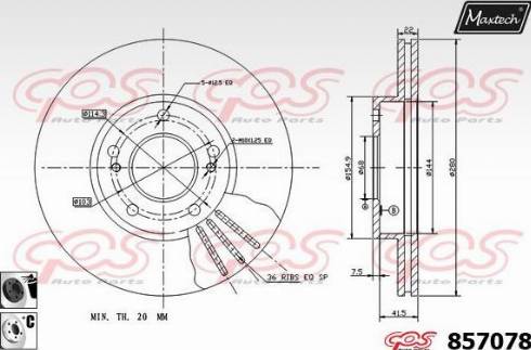 Maxtech 857078.6060 - Гальмівний диск avtolavka.club