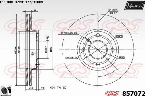 Maxtech 857072.0060 - Гальмівний диск avtolavka.club