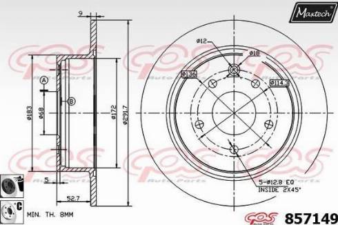 Maxtech 857149.6060 - Гальмівний диск avtolavka.club