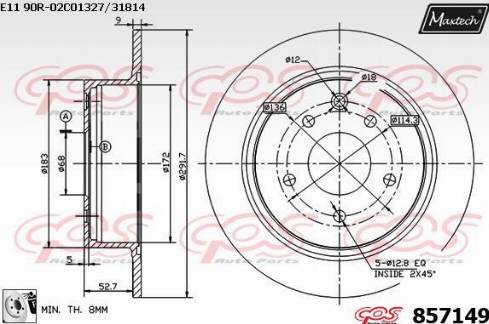 Maxtech 857149.0080 - Гальмівний диск avtolavka.club