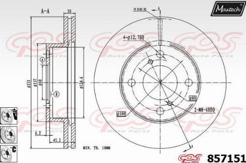 Maxtech 857151.6980 - Гальмівний диск avtolavka.club