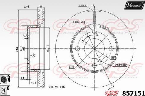 Maxtech 857151.6060 - Гальмівний диск avtolavka.club