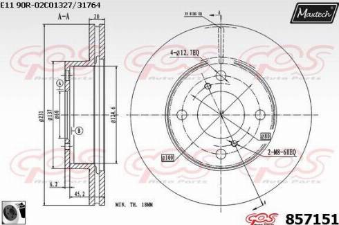 Maxtech 857151.0060 - Гальмівний диск avtolavka.club