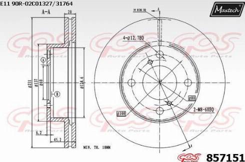 Maxtech 857151.0000 - Гальмівний диск avtolavka.club