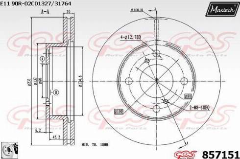 Maxtech 857151.0080 - Гальмівний диск avtolavka.club