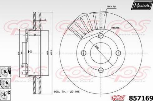 Maxtech 857169.6880 - Гальмівний диск avtolavka.club