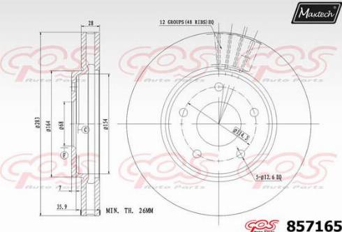 Maxtech 857165.0000 - Гальмівний диск avtolavka.club