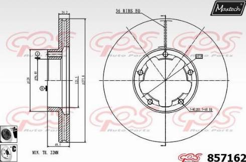 Maxtech 857162.6060 - Гальмівний диск avtolavka.club